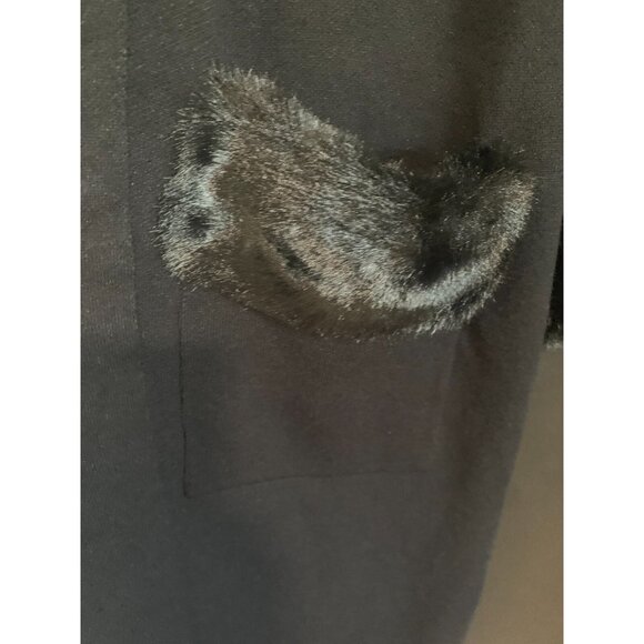 NWT MAX SPORT WOMEN'S CARDIGAN MEDIUM LONG KNIT fur accents pockets - Picture 6 of 7